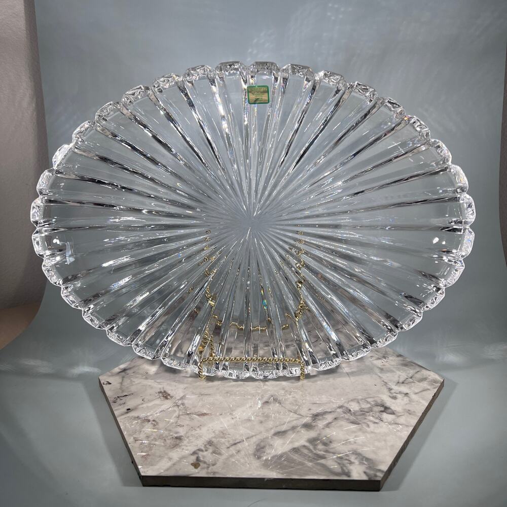 Vintage Crystal Marquis by Waterford Platter Wedding Party Anniversary Gift